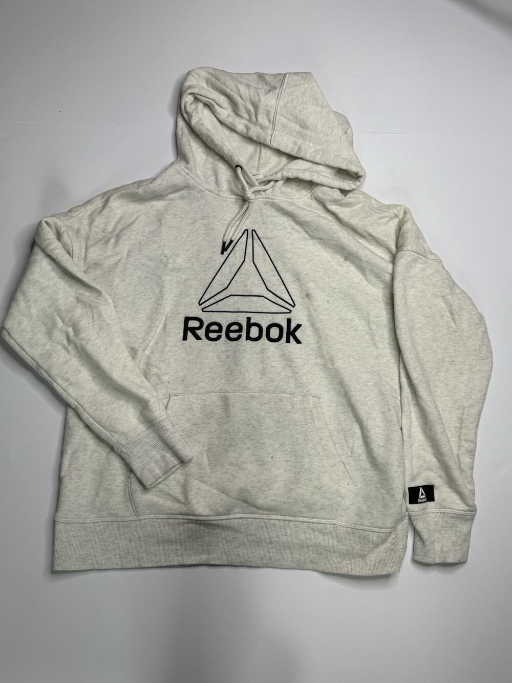 Reebok Men's Big Delta Logo Fleece Hoodie Sweatshirt Gray Heather Small